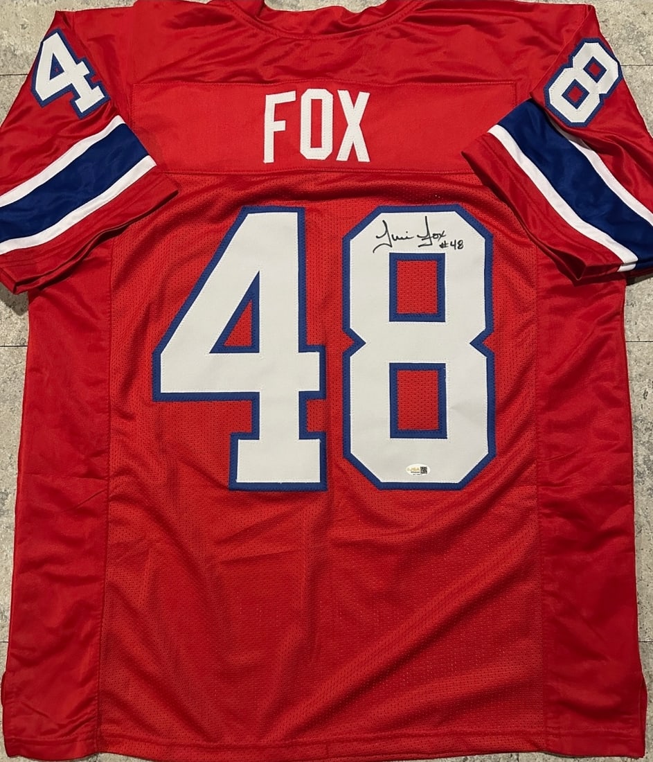Tim Fox New England Patriots Autographed Custom Football Jersey Hologram (1 of 3)
