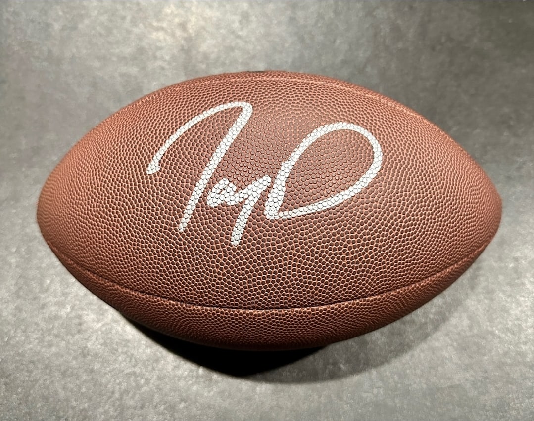 Jayden Daniels Washington Commanders Autographed Wilson Football coa: Jayden Daniels Washington Commanders Autographed Wilson Football GA coa - Autograph Location & coa # may vary