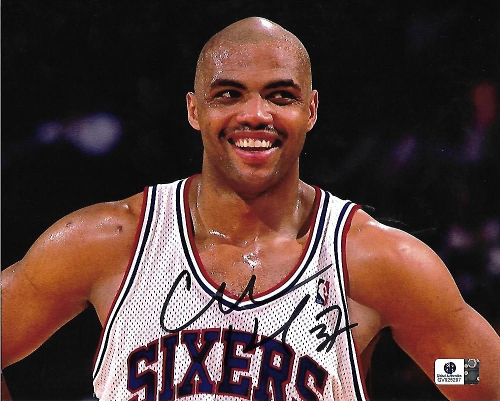 Charles Barkley Philadelphia 76ers Autographed 8x10 Photo coa: Charles Barkley Philadelphia 76ers Autographed 8x10 Photo GA coa - Autograph Location & coa # may vary
