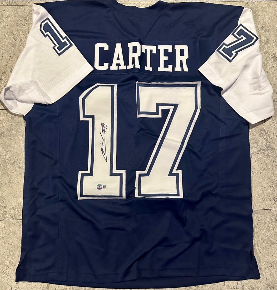 Quincy Carter Dallas Cowboys Autographed Custom Football Jersey Hologram: Quincy Carter Dallas Cowboys Autographed Custom Football Jersey Beckett Hologram - JERSEY SIZE EXTRA LARGE - CUSTOM JERSEY MEANS NO LOGOS, NO TEAM NAMES, & NO BRAND NAMES