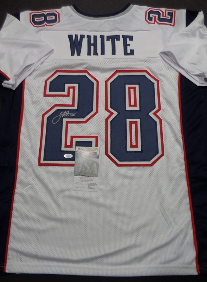 James White New England Patriots Autographed Custom Football Jersey coa (1 of 3)