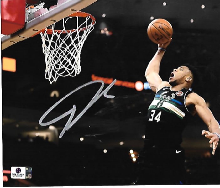 Giannis Antetokounmpo Milwaukee Bucks Autographed 8x10 Photo coa: Giannis Antetokounmpo Milwaukee Bucks Autographed 8x10 Photo GA coa - Autograph Location & coa # may vary 