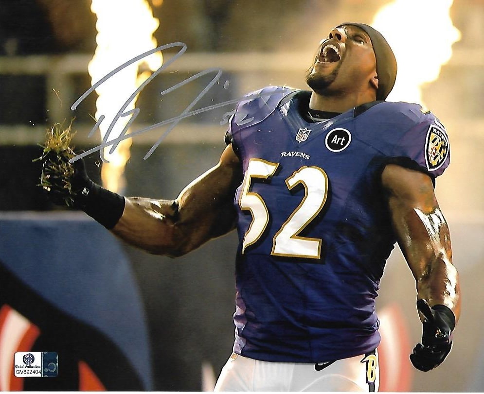 Ray Lewis Baltimore Ravens Autographed 8x10 Photo coa (1 of 2)