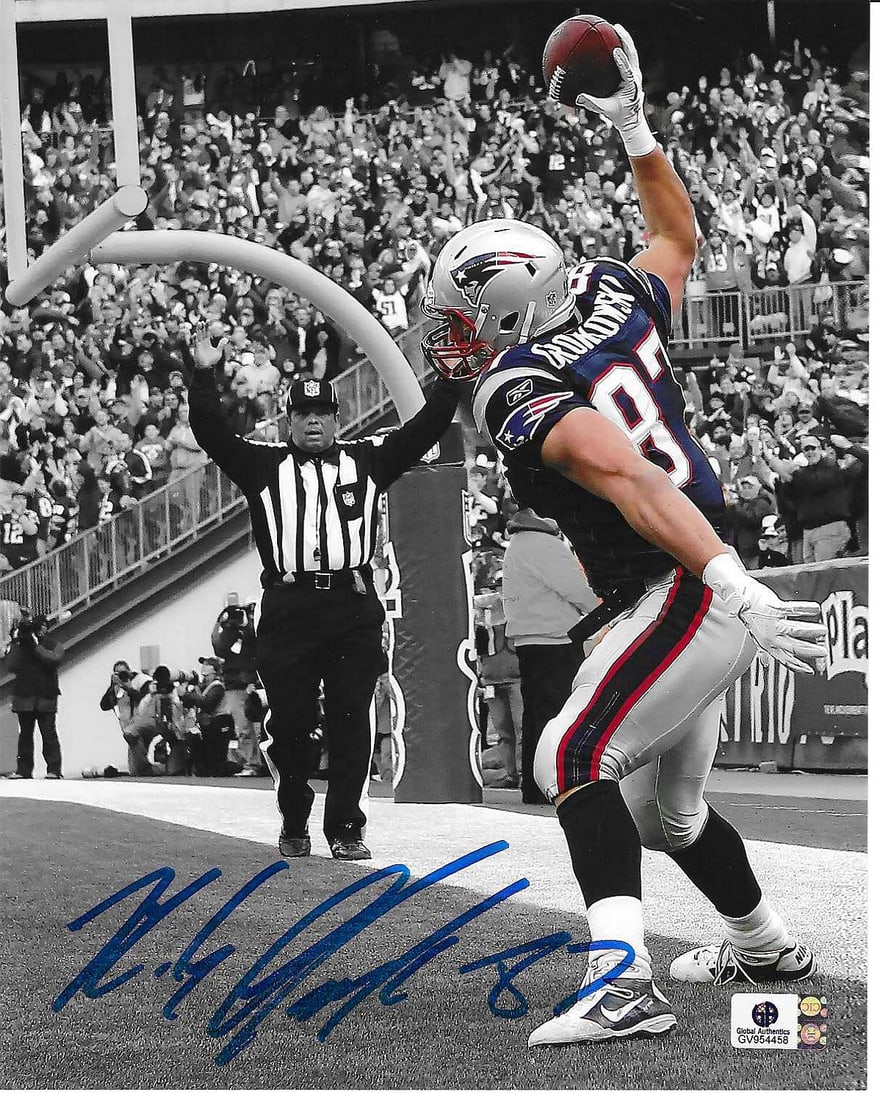 Rob Gronkowski New England Patriots Autographed 8x10 Photo coa: Rob Gronkowski New England Patriots Autographed 8x10 Photo GA coa - Autograph Location & coa # may vary 