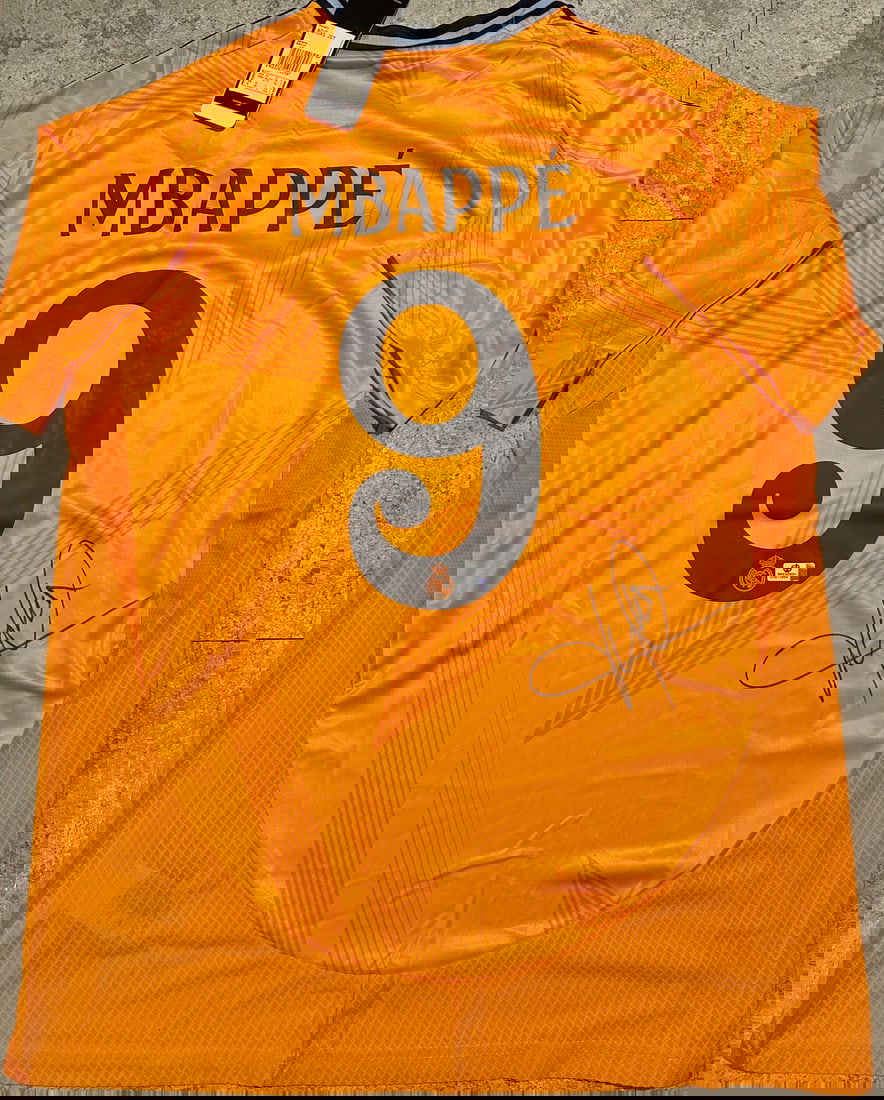 Kylian Mbappe Real Madrid Autographed 2024-25 Adidas Away Jersey coa (1 of 3)