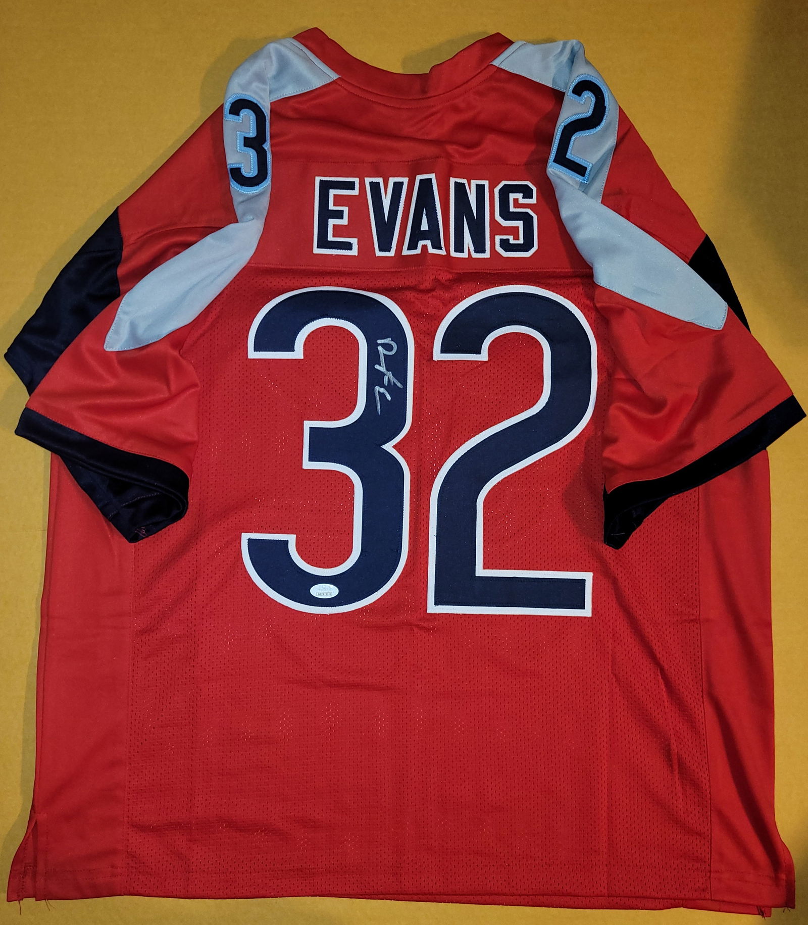 Darrynton Evans Tennessee Titans Autographed Custom Football Jersey JSA Witnessed coa (1 of 3)