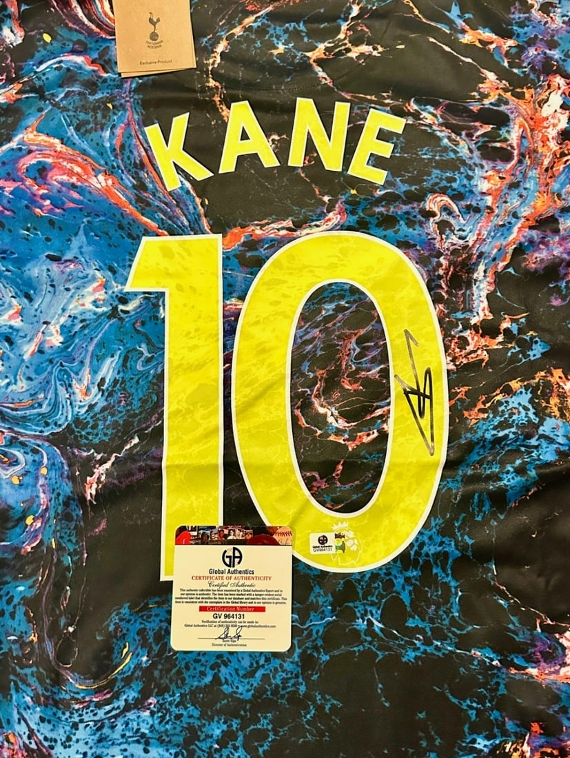 Harry Kane Tottenham Hotspur 2021-22 Nike Away Soccer Jersey coa - 2