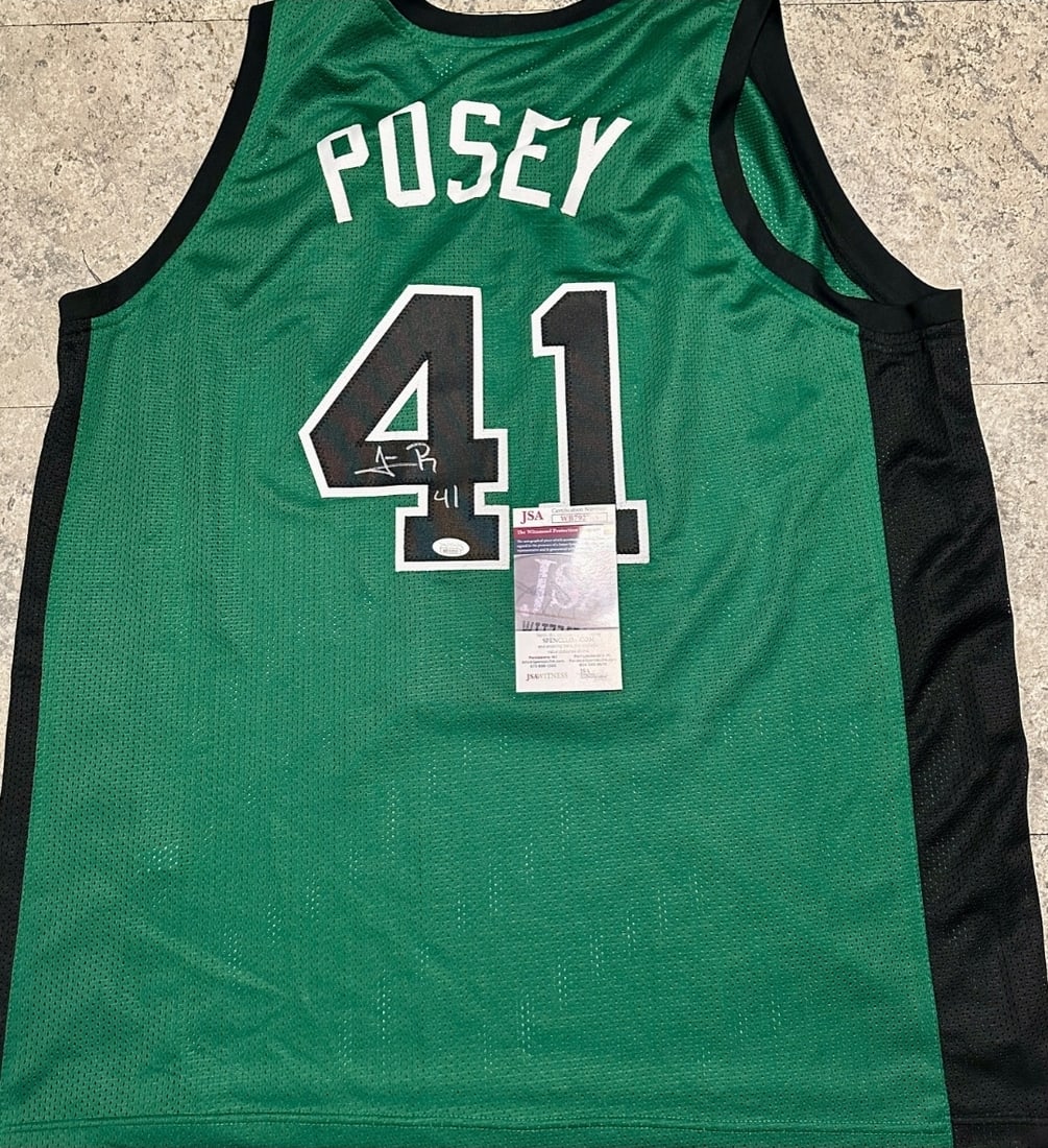 James Posey Boston Celtics Autographed Custom Basketball Jersey JSA coa: James Posey Boston Celtics Autographed Custom Basketball Jersey GA coa - Autograph Location & coa # may vary JERSEY SIZE EXTRA LARGE - CUSTOM JERSEY MEANS NO LOGOS, NO TEAM NAMES, & NO BRAND NAMES