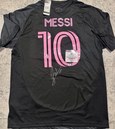Lionel Messi Inter Miami FC Autographed 2024 Adidas Home Soccer Jersey LOA: Lionel Messi Inter Miami FC Autographed 2024 Adidas Home Soccer Jersey GA Full Letter of Authenticity coa - JERSEY SIZE EXTRA LARGE