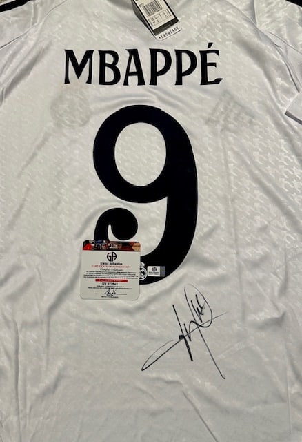Kylian Mbappe Real Madrid Autographed 2024-25 Adidas Home Jersey coa - 2