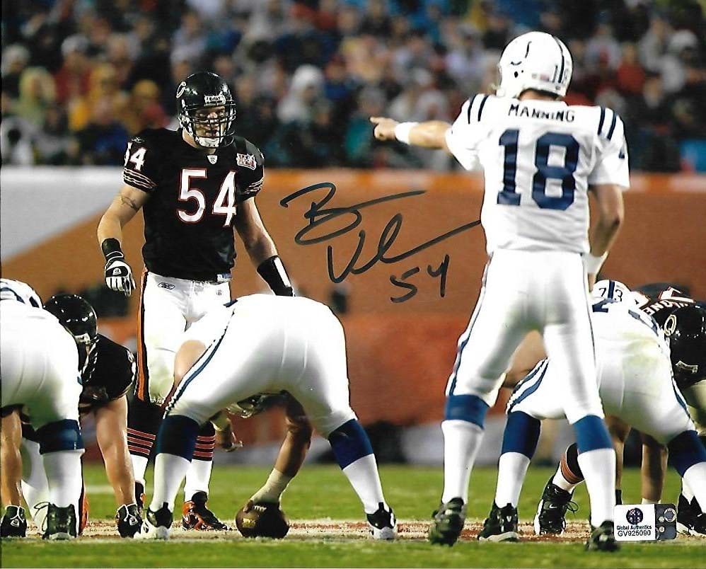 Brian Urlacher Chicago Bears Autographed 8x10 Photo coa (1 of 2)