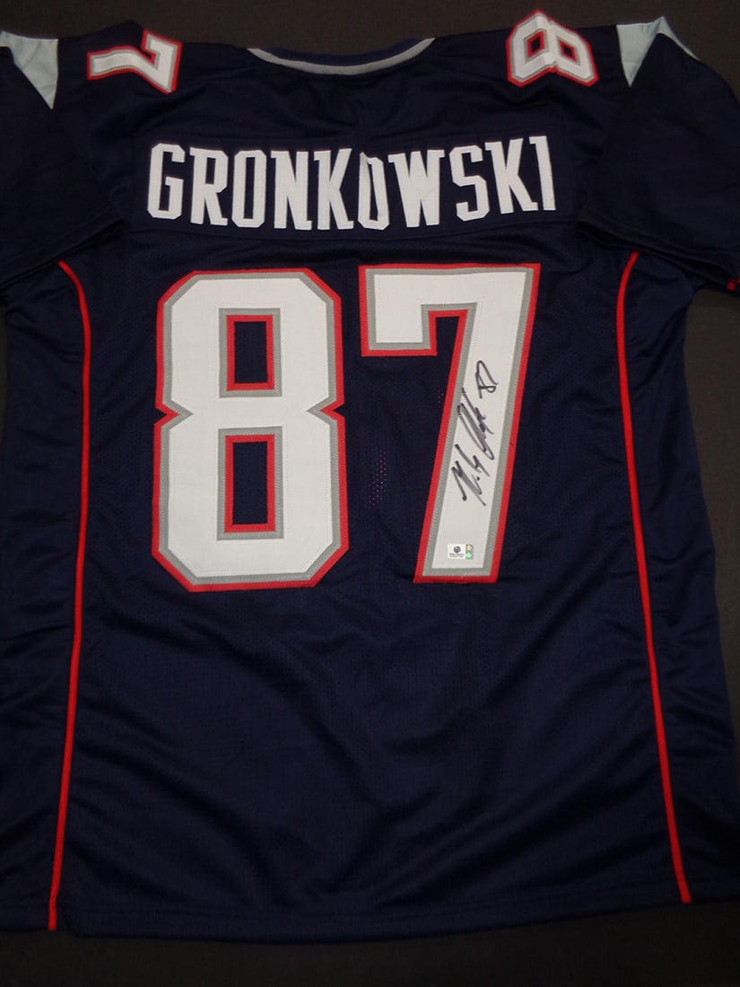 Rob Gronkowski New England Patriots Autographed Custom Football Jersey coa (1 of 3)