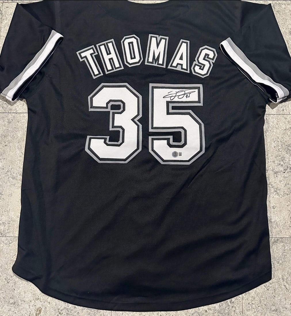Frank Thomas Chicago White Sox Autographed Custom Baseball Jersey JSA coa (1 of 3)