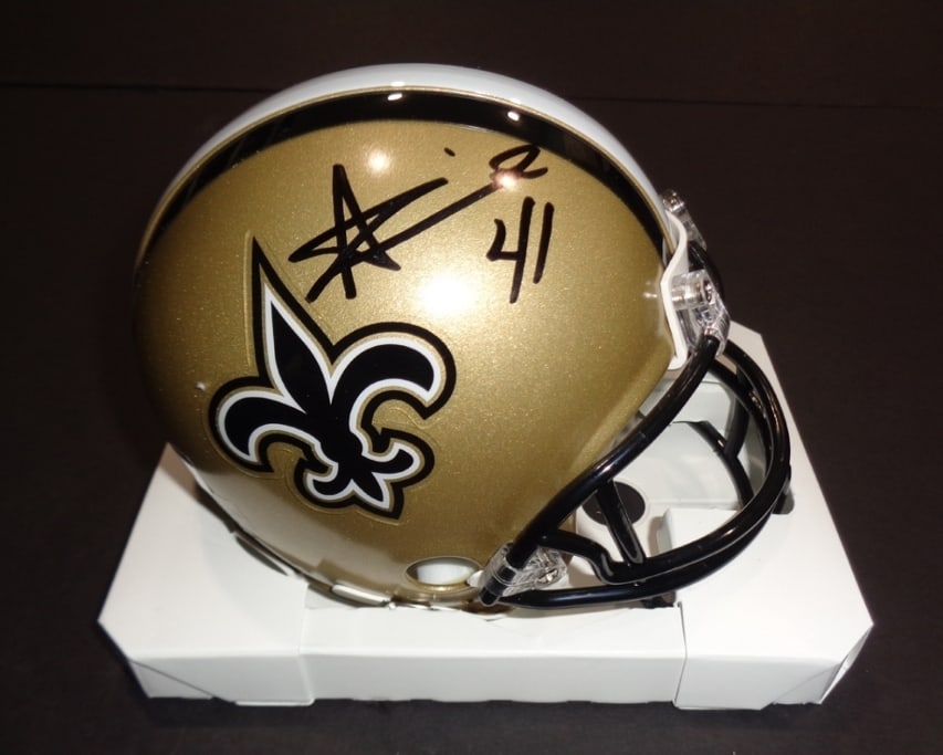 Alvin Kamara New Orleans Saints Autographed Riddell Mini-Helmet coa (1 of 2)