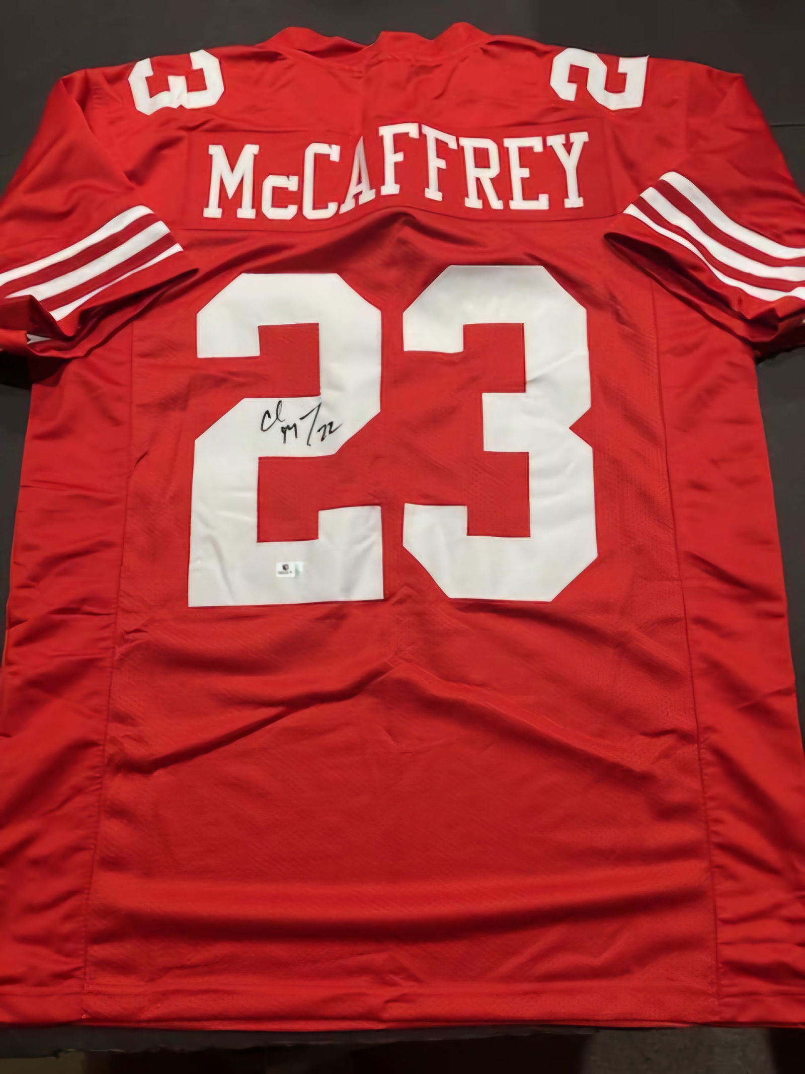 Christian McCaffery San Francisco 49ers Autographed Custom Football Jersey coa (1 of 3)