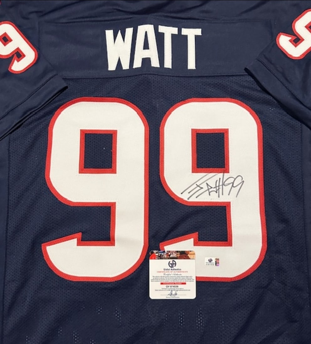 J.J. Watt Houston Texans Autographed Custom Football Jersey coa - 2