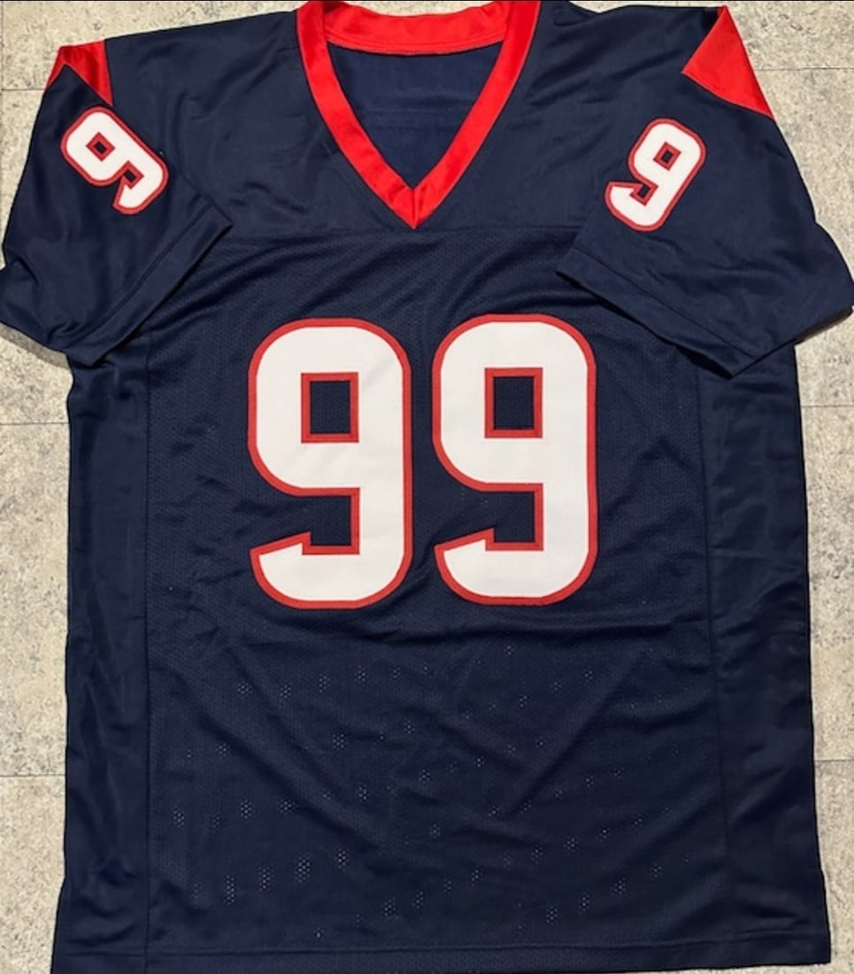 J.J. Watt Houston Texans Autographed Custom Football Jersey coa - 3