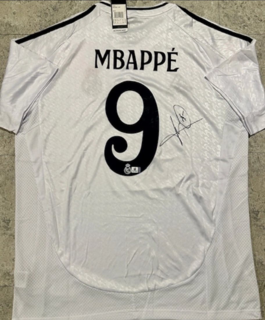 Kylian Mbappé Real Madrid Autographed 2024-25 Adidas Home Jersey coa (1 of 3)