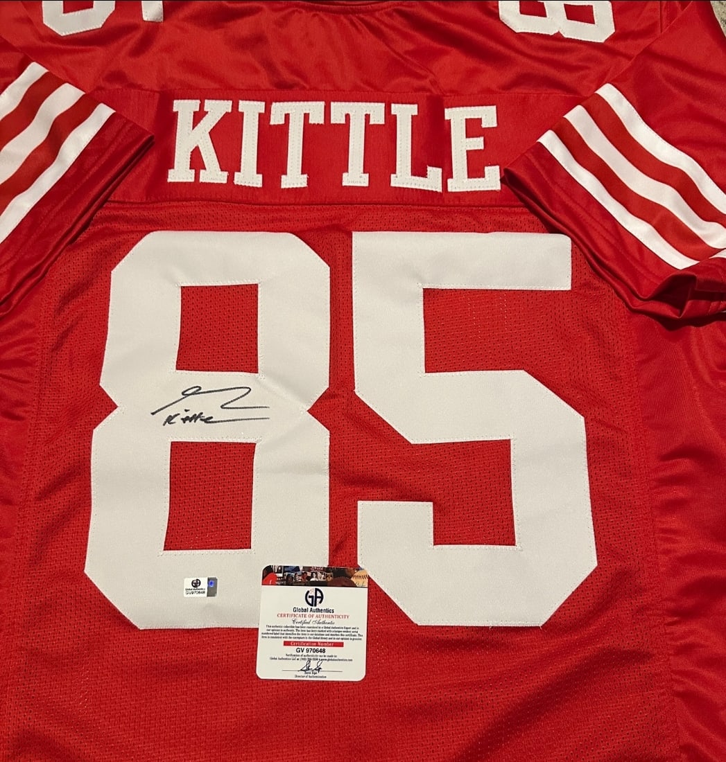 George Kittle San Francisco 49ers Autographed Custom Football Jersey coa - 2