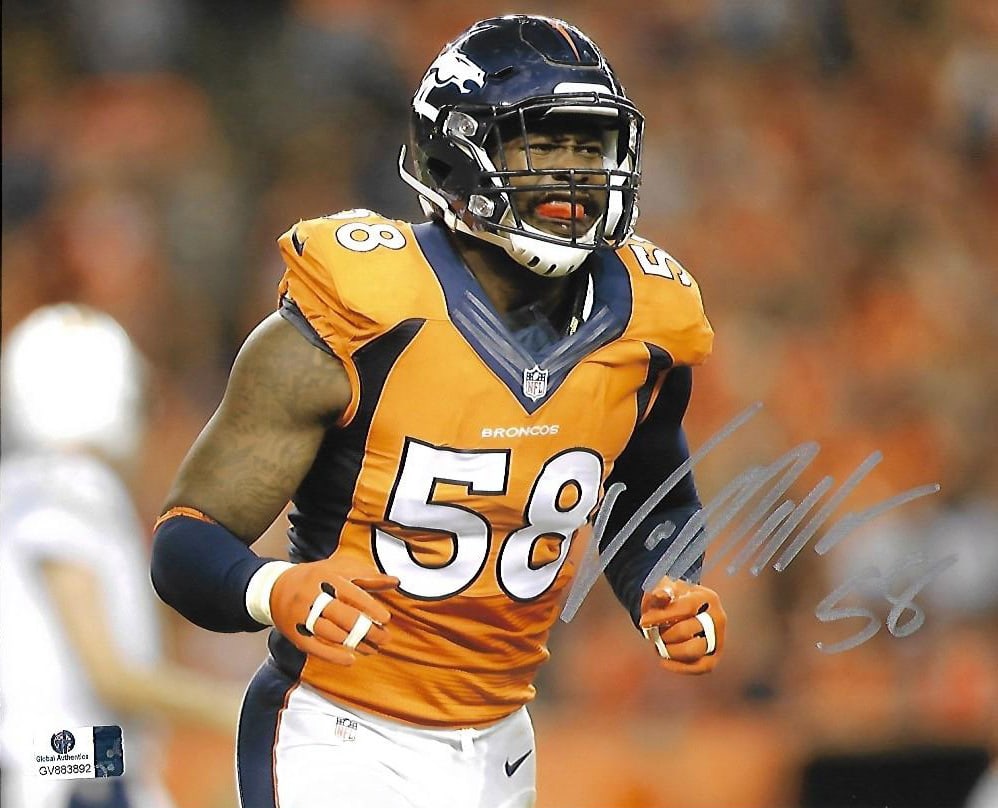 Von Miller Denver Broncos Autographed 8x10 Photo GA coa: Von Miller Denver Broncos Autographed 8x10 Photo GA coa - Autograph Location & coa # may vary 