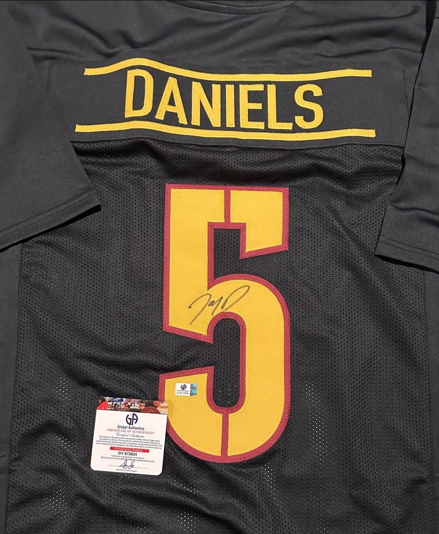 Jayden Daniels Washington Commanders Autographed Custom Football Jersey coa - 2