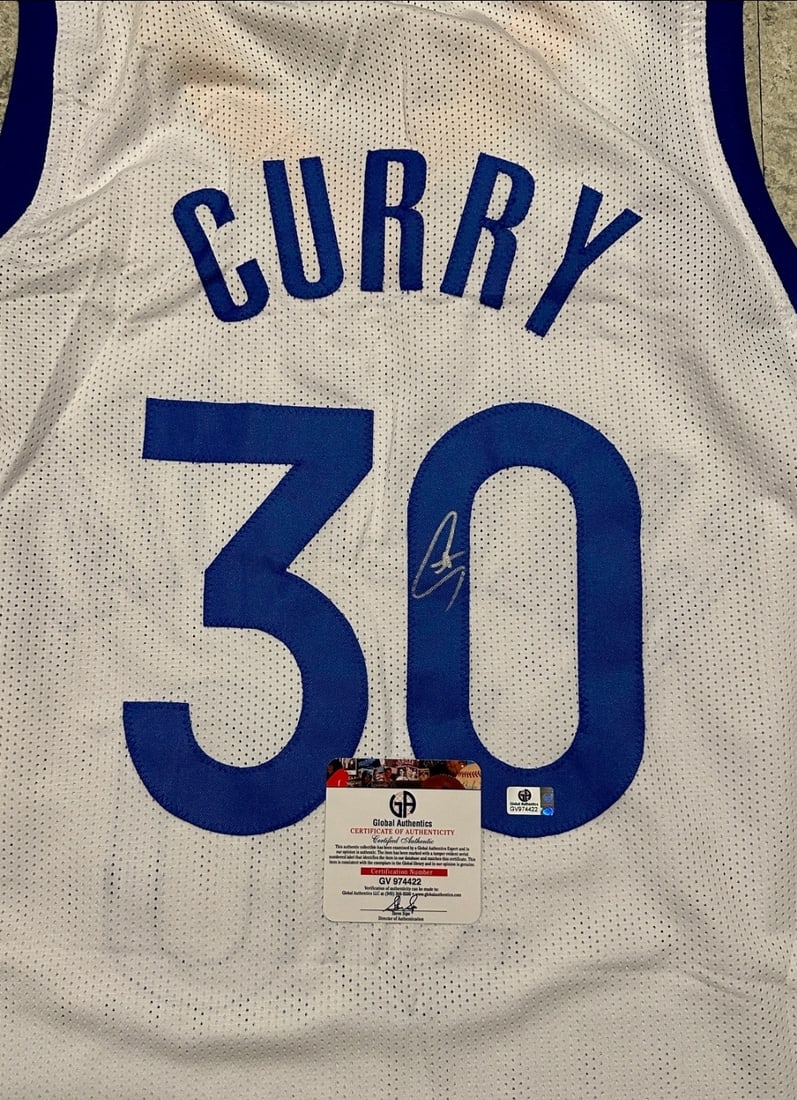 Stephen Curry Golden State Warriors Autographed Custom Basketball Jersey coa - 2