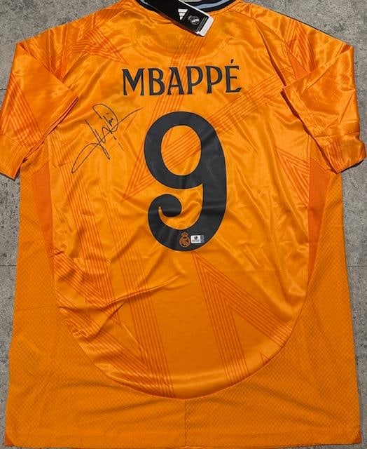 Kylian Mbappe Real Madrid Autographed 2024-25 Adidas Away Jersey coa (1 of 3)