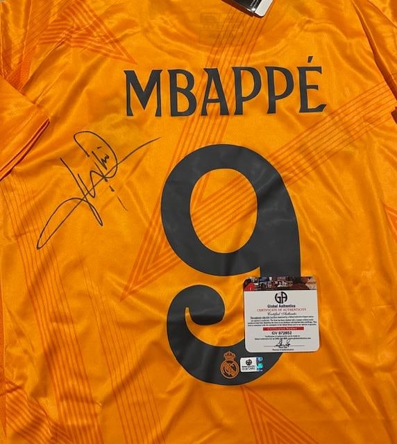 Kylian Mbappe Real Madrid Autographed 2024-25 Adidas Away Jersey coa - 2