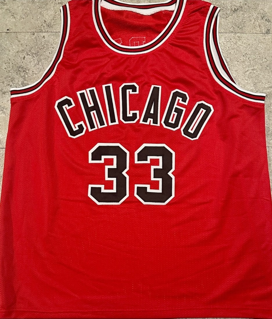 Scottie Pippen Chicago Bulls Autographed Custom Basketball Jersey coa - 3