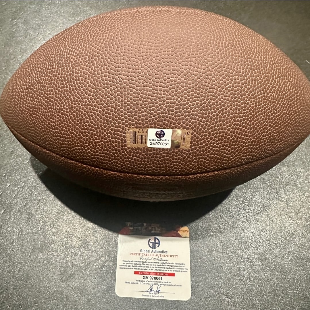 Travis Kelce Kansas City Chiefs Autographed Wilson Football coa - 2