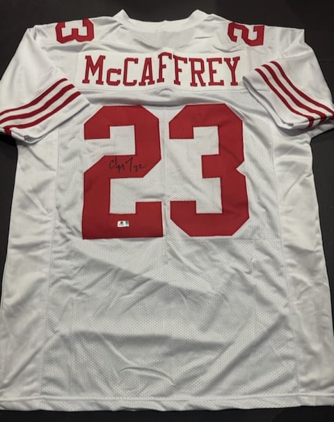 Christian McCaffery San Francisco 49ers Autographed Custom Football Jersey coa (1 of 3)