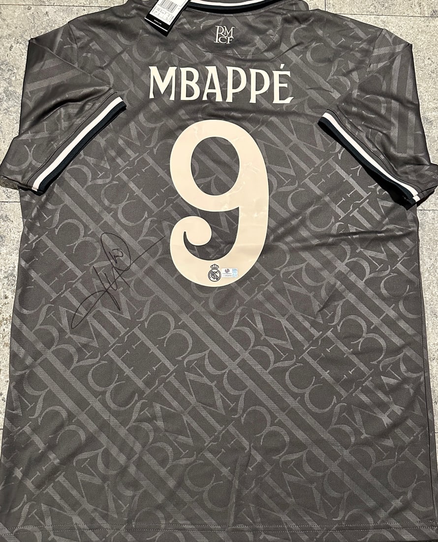 Kylian Mbappe Real Madrid Autographed 2024-25 Adidas Third Jersey coa (1 of 3)