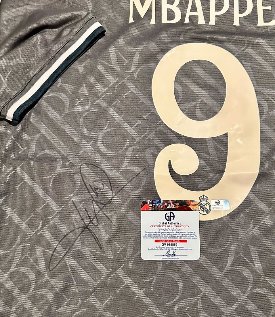 Kylian Mbappe Real Madrid Autographed 2024-25 Adidas Third Jersey coa - 2