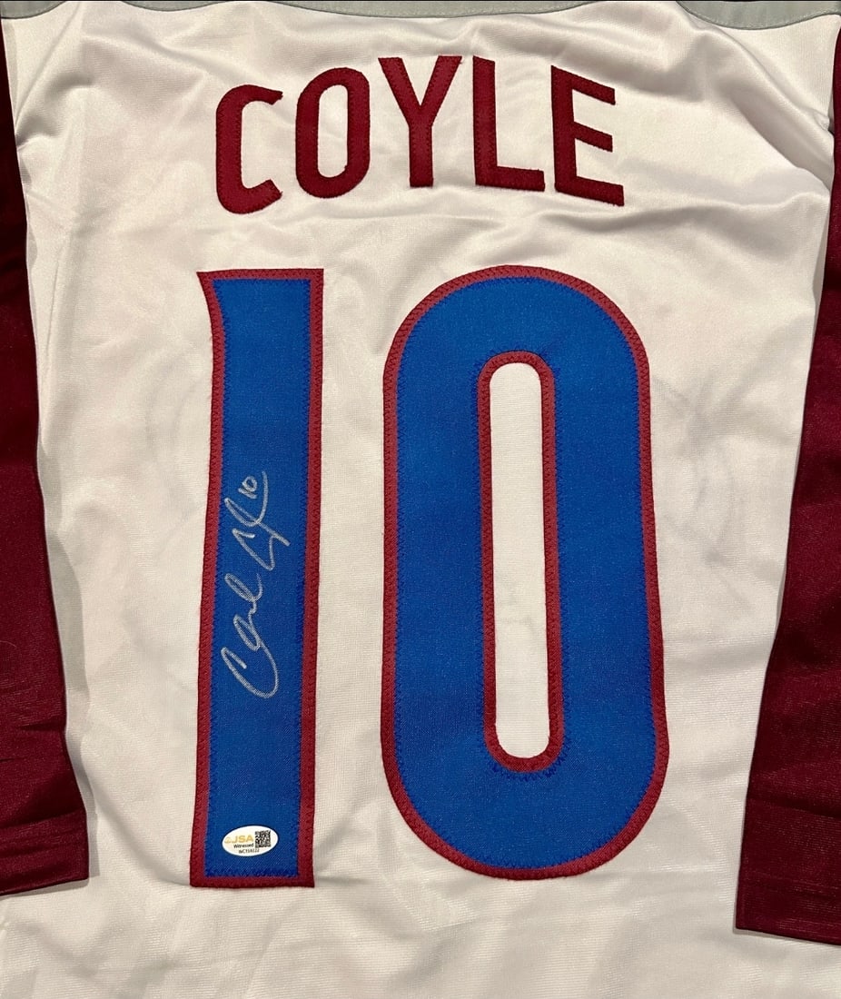 Charlie Coyle Colorado Avalanche Autographed Custom Hockey Jersey JSA coa - 2