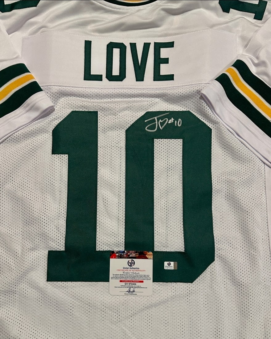 Jordan Love Green Bay Packers Autographed Custom Football Jersey coa - 2