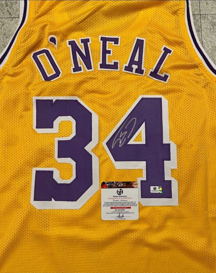 Shaquille O'Neal Los Angeles Lakers Autographed Custom Basketball Jersey coa - 2