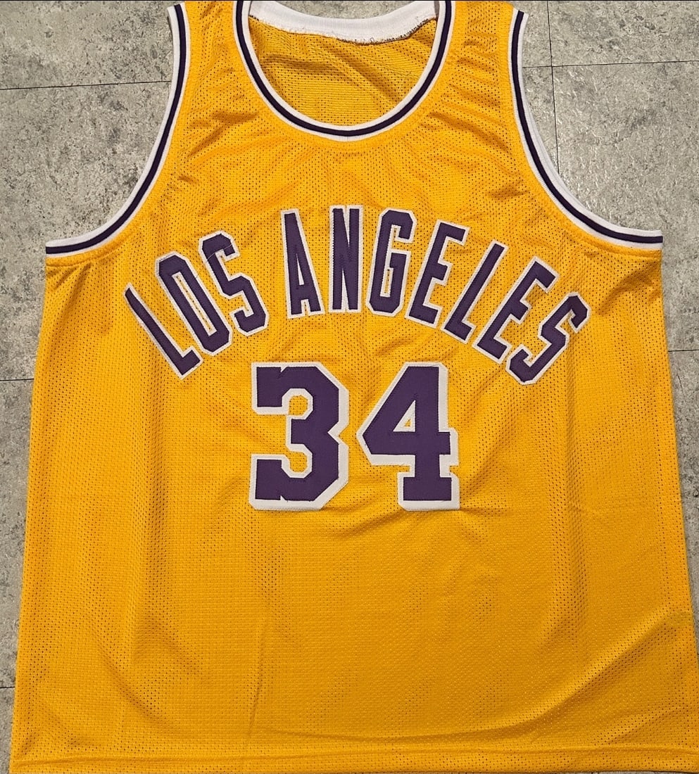Shaquille O'Neal Los Angeles Lakers Autographed Custom Basketball Jersey coa - 3
