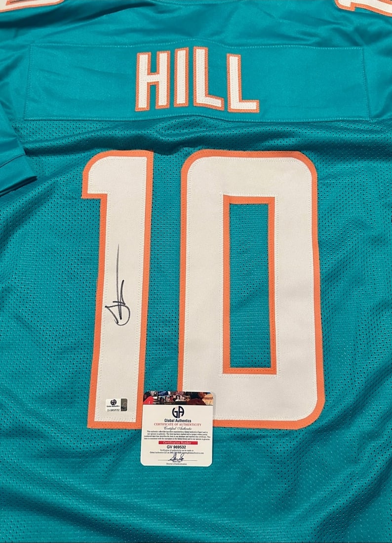 Tyreek Hill Miami Dolphins Autographed Custom Football Jersey coa - 2