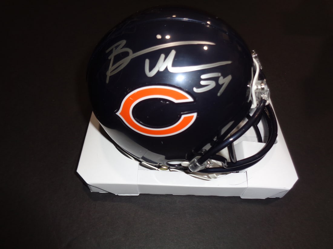 Brian Urlacher Chicago Bears Autographed Riddell Mini Helmet GA coa (1 of 2)