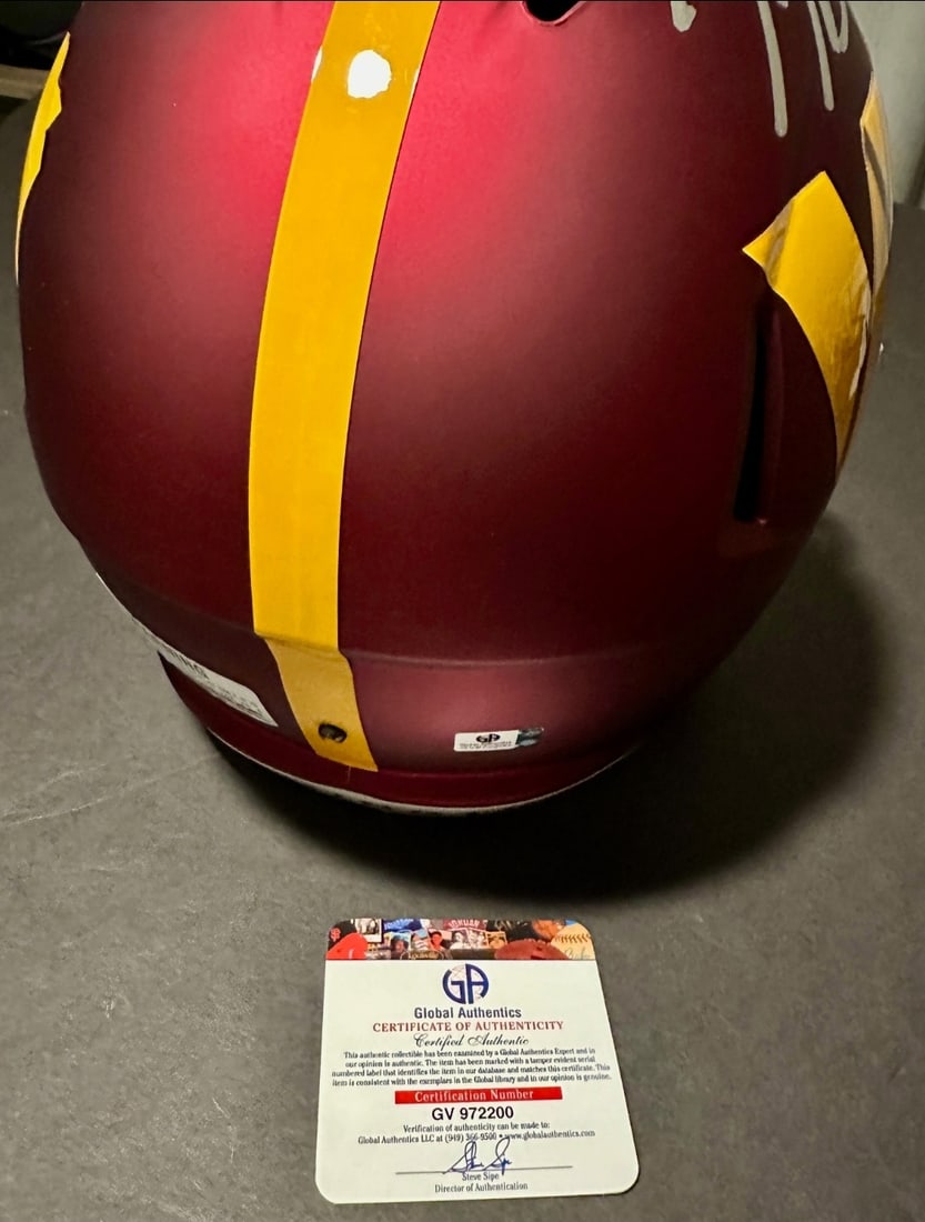 Jayden Daniels Washington Commanders Autographed Riddell Replica Full Size Helmet coa - 2
