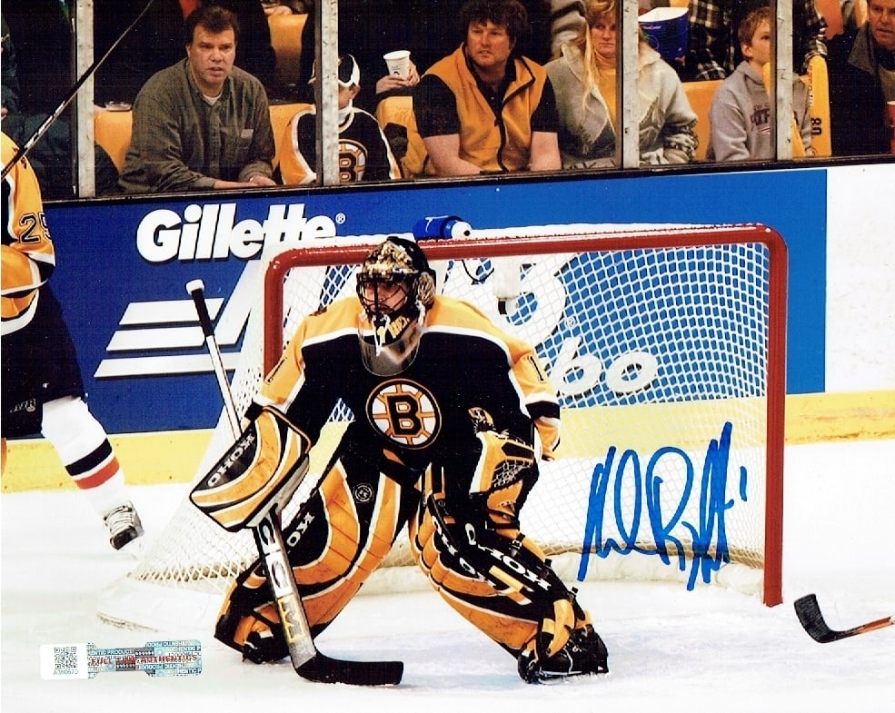 Andrew Raycroft Boston Bruins Autographed 8x10 Photo coa: Andrew Raycroft Boston Bruins Autographed 8x10 Photo w/Full Time Authentics coa - Autograph Location may vary