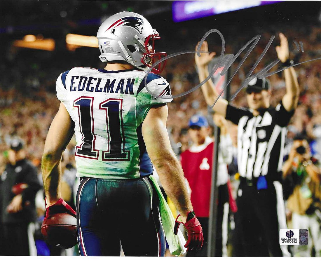 Julian Edelman New England Patriots Autographed 8x10 Photo coa (1 of 2)