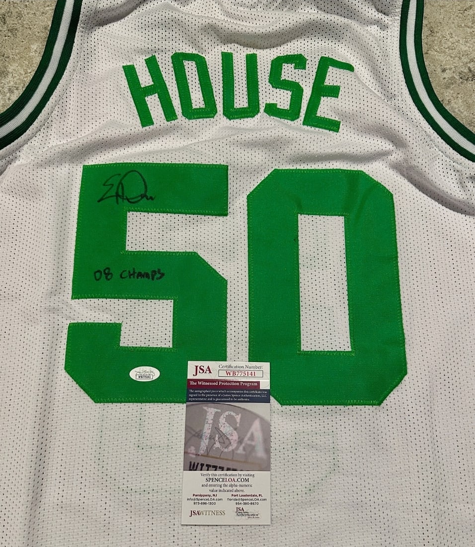Eddie House Boston Celtics Autographed & Insc Custom Basketball Jersey JSA coa - 2