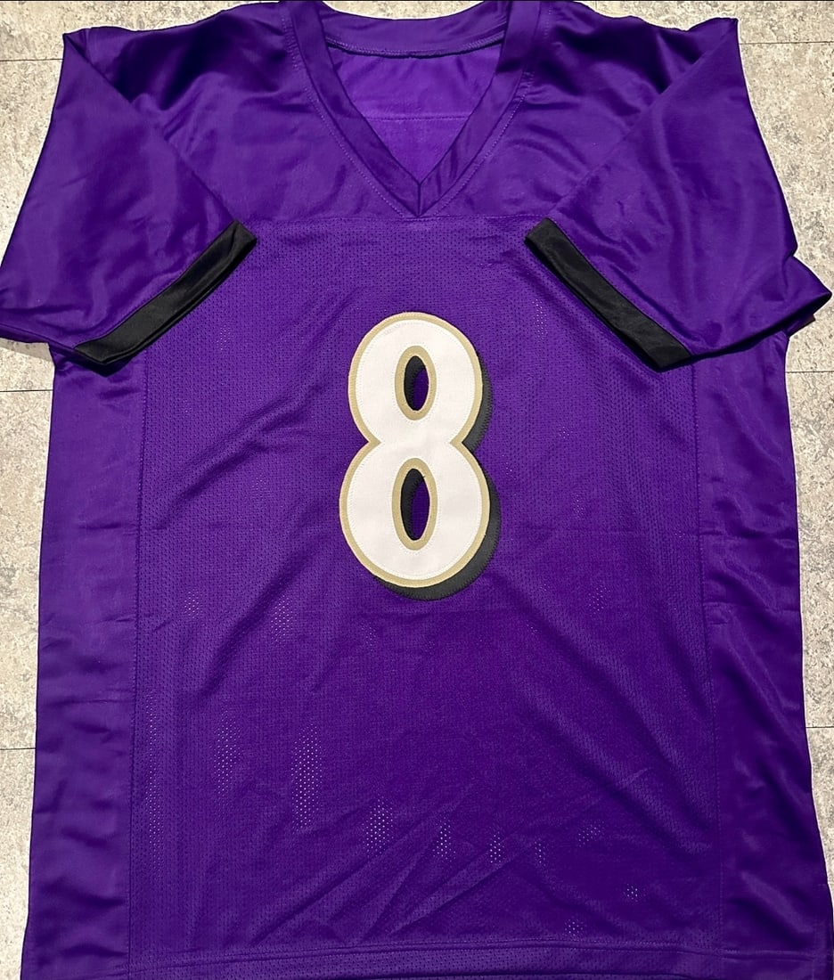 Lamar Jackson Baltimore Ravens Autographed Custom Football Jersey coa - 3