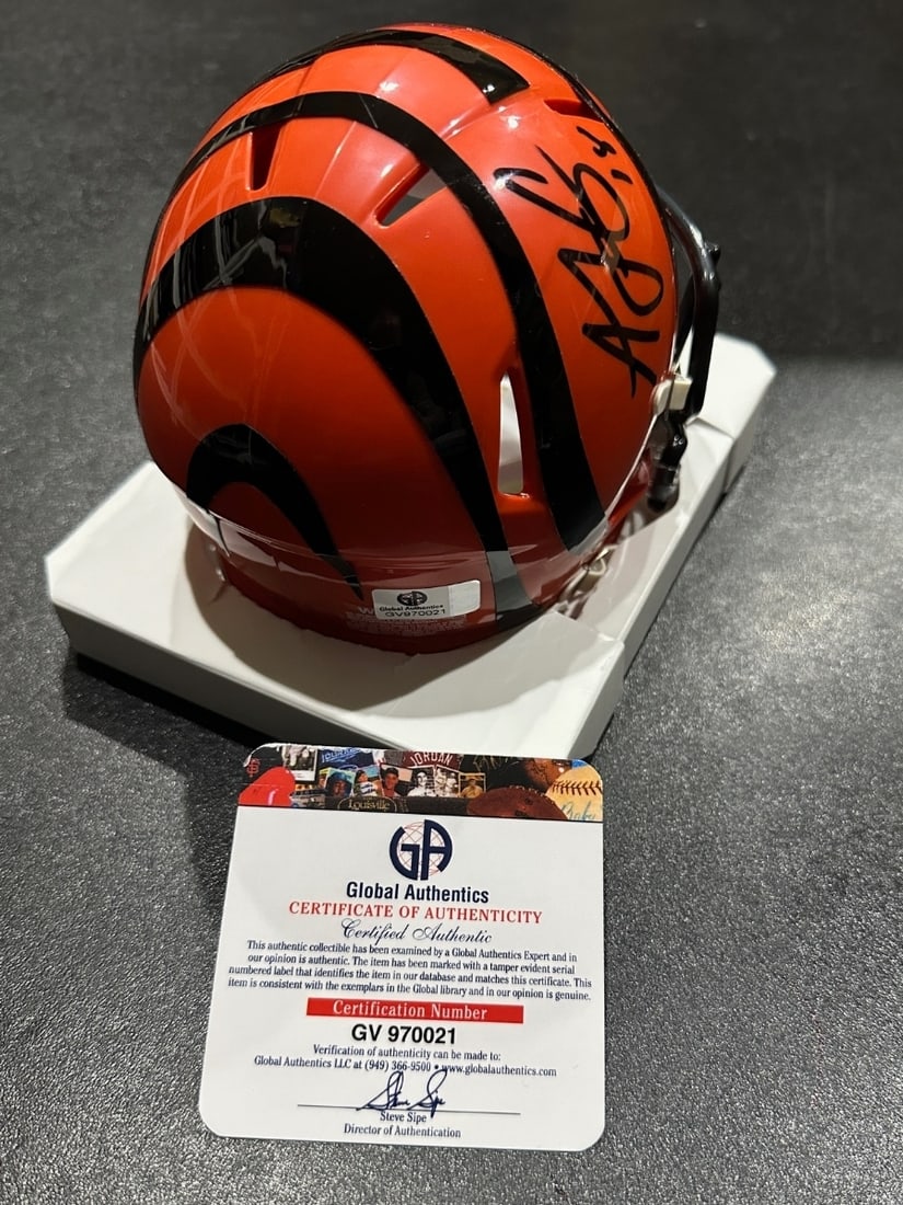 A.J. Green Cincinnatti Bengals Autographed Riddell Mini Helmet coa - 2