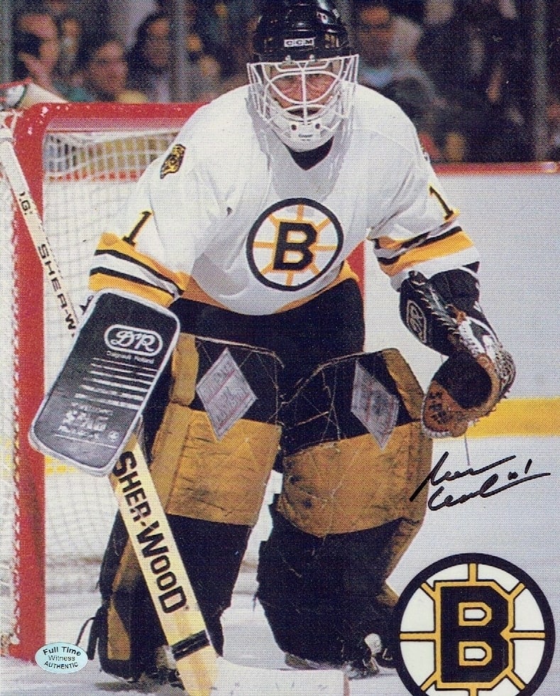 Reggie Lemelin Boston Bruins Autographed 8x10 Photo coa: Reggie Lemelin Boston Bruins Autographed 8x10 Photo Full Time Authentics coa - Autograph Location may vary