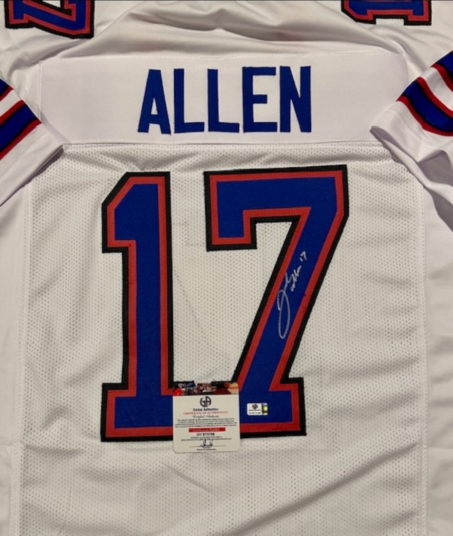 Josh Allen Buffalo Bills Autographed Custom Football Jersey coa - 2