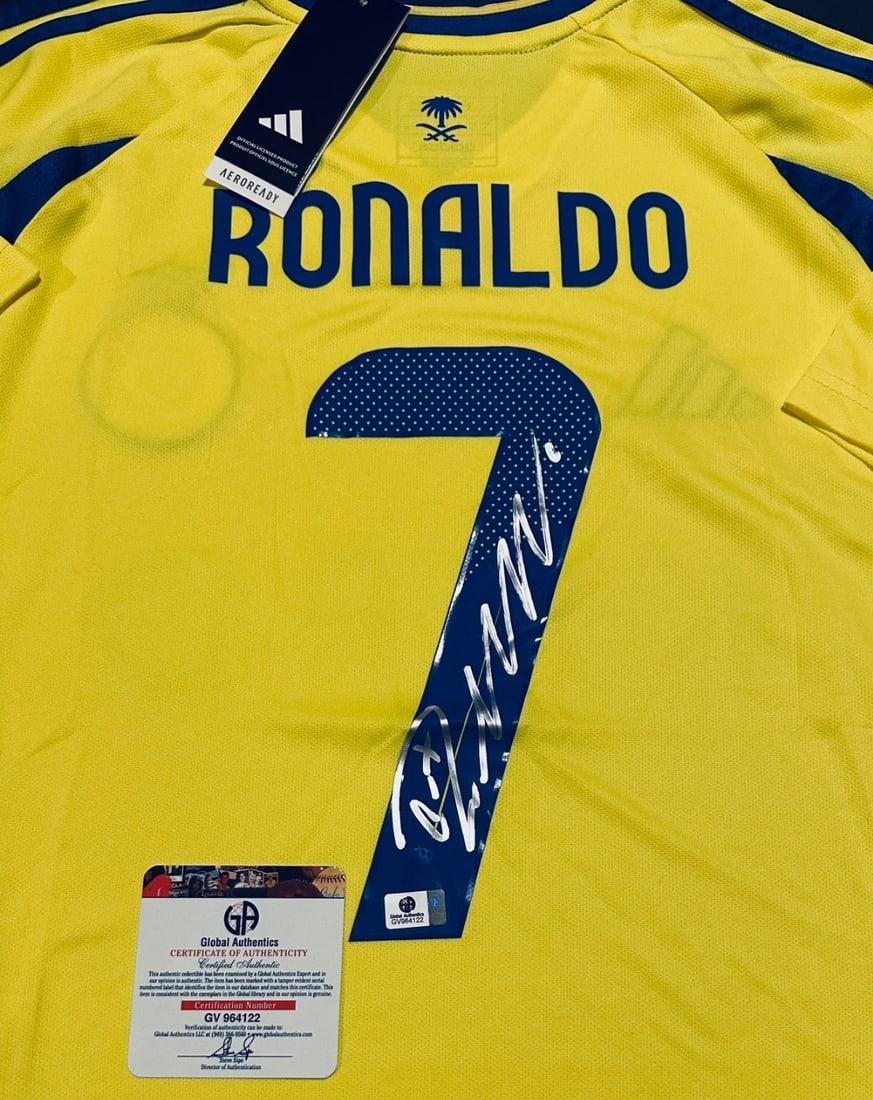 Cristiano Ronaldo Al Nassr Autographed 2024-25 Adidas Home Soccer Jersey coa - 2