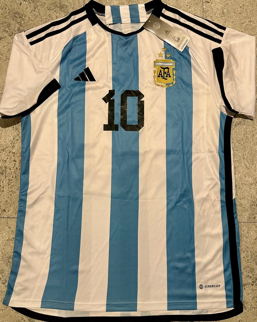 Lionel Messi Argentina Autographed 2022 Adidas FIFA WORLD CUP Soccer Jersey LOA - 4