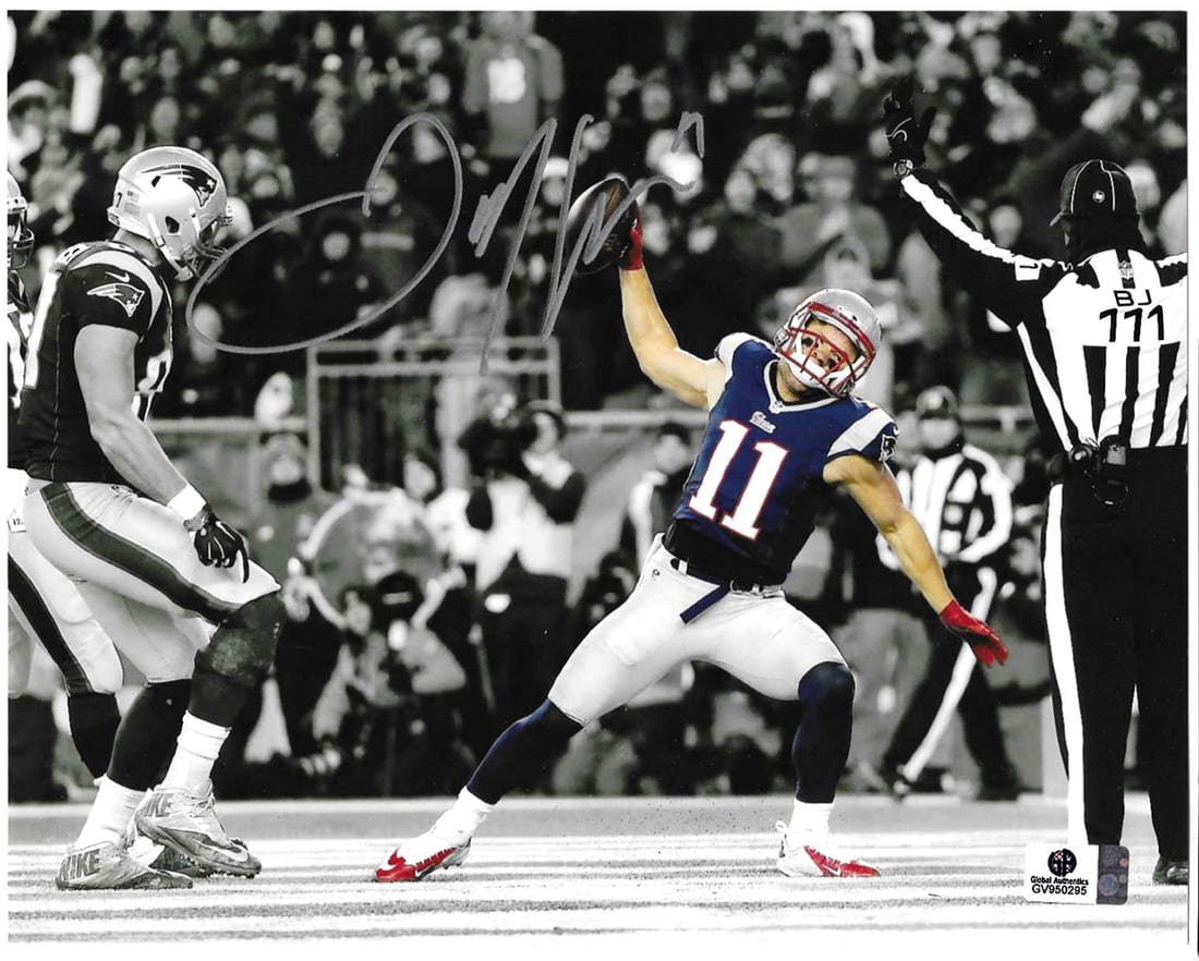 Julian Edelman New England Patriots Autographed 8x10 Photo coa: Julian Edelman New England Patriots Autographed 8x10 Photo GA coa - Autograph Location & coa # may vary
